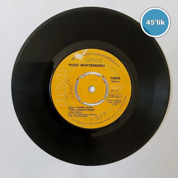 HUGO MONTENEGRO – Love Theme From The Godfather – Movin On – 45lik Plak - Sahhaf.Net