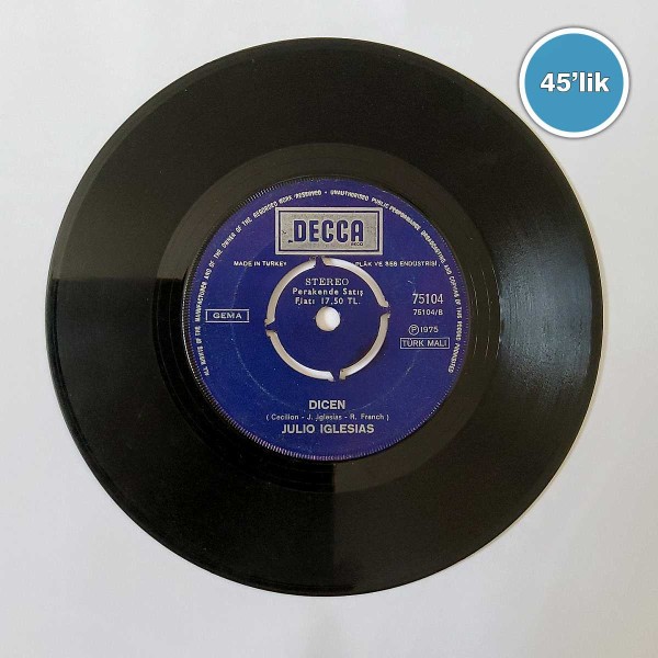 JULIO IGLESIAS - Manuela - Dicen - 45lik Plak 57 JULIO IGLESIAS – Manuela – Dicen – 45lik Plak