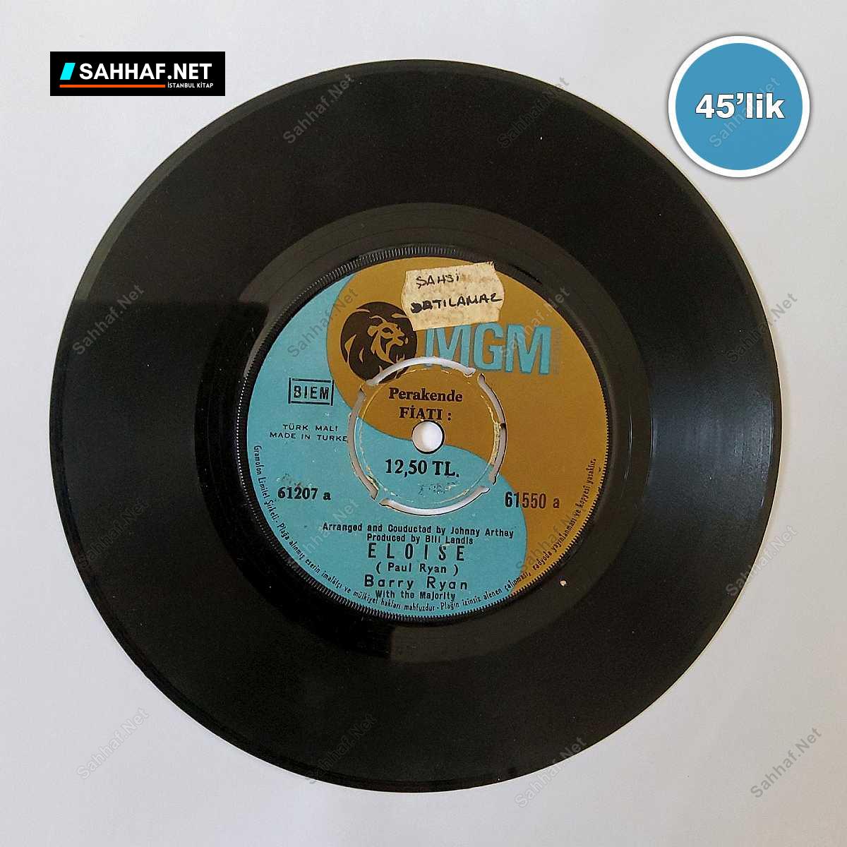 BARRY RYAN - Eloise - Love I Almost Found You - 45lik Plak 1 BARRY RYAN - Eloise - Love I Almost Found You - 45lik Plak