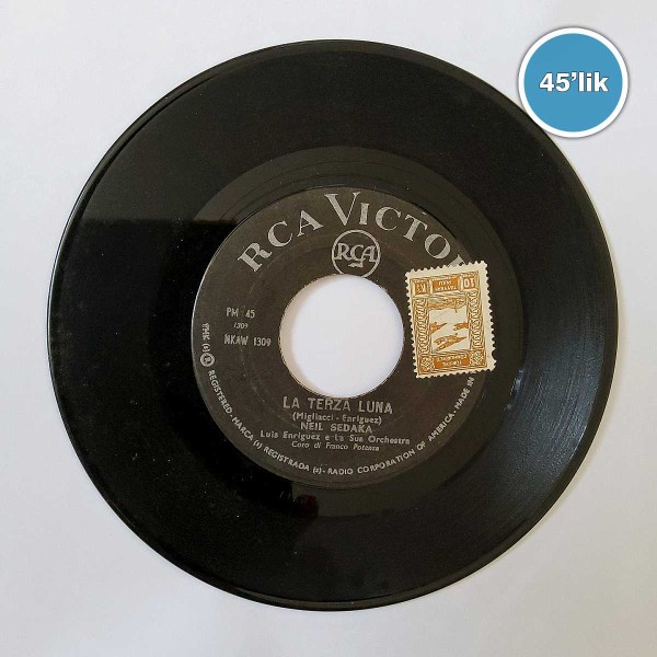 NEIL SEDAKA - La Terza Luna - Il Re Dei Pagliacci - 45lik Plak 49 NEIL SEDAKA – La Terza Luna – Il Re Dei Pagliacci – 45lik Plak