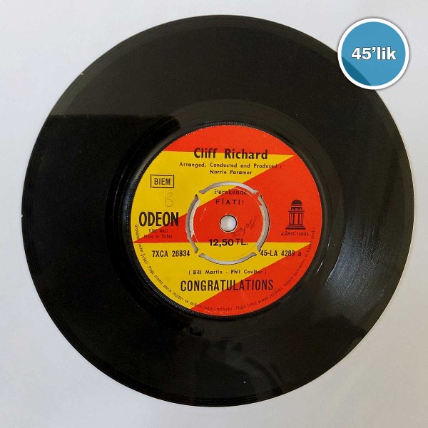 CLIFF RICHARD - Congratulations - High N Dry - 45lik Plak 51 CLIFF RICHARD – Congratulations – High N Dry – 45lik Plak