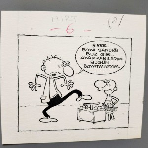 AYAKKABI BOYAMA KONULU ORİJİNAL KARİKATÜR