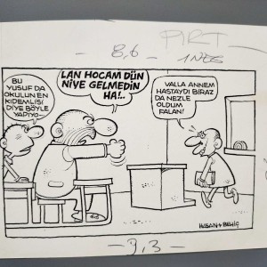 OKUL KONULU ORİJİNAL KARİKATÜR