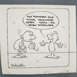 PUL KONULU ORİJİNAL KARİKATÜR