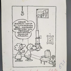 PERİSKOP KONULU ORİJİNAL KARİKATÜR
