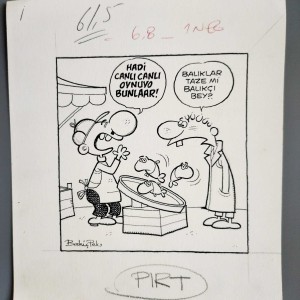 BALIKÇI KONULU ORİJİNAL KARİKATÜR