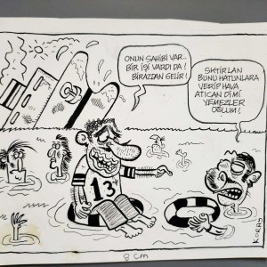 KAZA KONULU ORİJİNAL KARİKATÜR