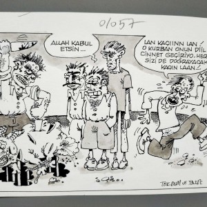 KURBAN KONULU ORİJİNAL KARİKATÜR