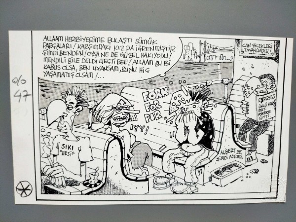 MAHCUBİYET KONULU ORİJİNAL KARİKATÜR - Sahhaf.Net