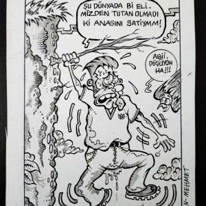 YALNIZLIK KONULU ORİJİNAL KARİKATÜR