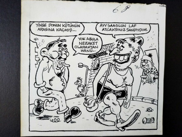 LAF ATMA KONULU ORİJİNAL KARİKATÜR 45 LAF ATMA KONULU ORİJİNAL KARİKATÜR