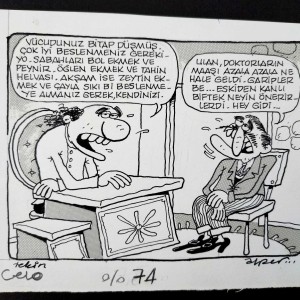 DOKTOR MAAŞLARI KONULU ORİJİNAL KARİKATÜR