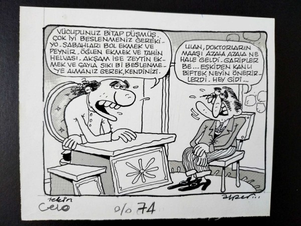 DOKTOR MAAŞLARI KONULU ORİJİNAL KARİKATÜR 49 DOKTOR MAAŞLARI KONULU ORİJİNAL KARİKATÜR