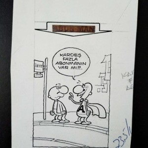 SÜPERMAN (ABON-MAN) KONULU ORİJİNAL KARİKATÜR