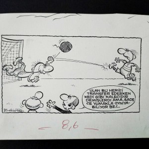 FUTBOL KONULU ORİJİNAL KARİKATÜR