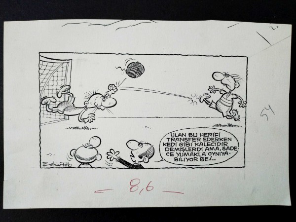 FUTBOL KONULU ORİJİNAL KARİKATÜR 46 FUTBOL KONULU ORİJİNAL KARİKATÜR