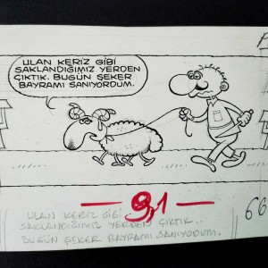 KURBAN BAYRAMI KONULU ORİJİNAL KARİKATÜR