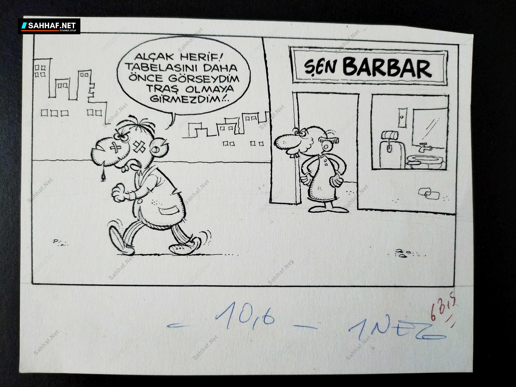 BERBER KONULU ORİJİNAL KARİKATÜR 1 BERBER KONULU ORİJİNAL KARİKATÜR