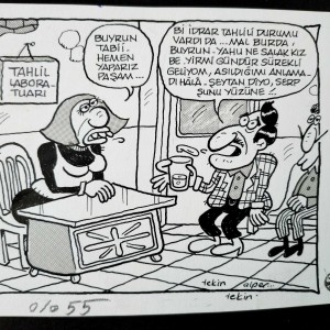 LABORATUAR KONULU ORİJİNAL KARİKATÜR