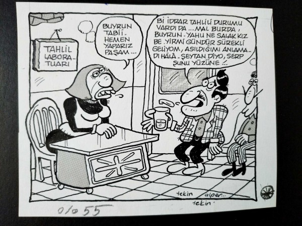 LABORATUAR KONULU ORİJİNAL KARİKATÜR