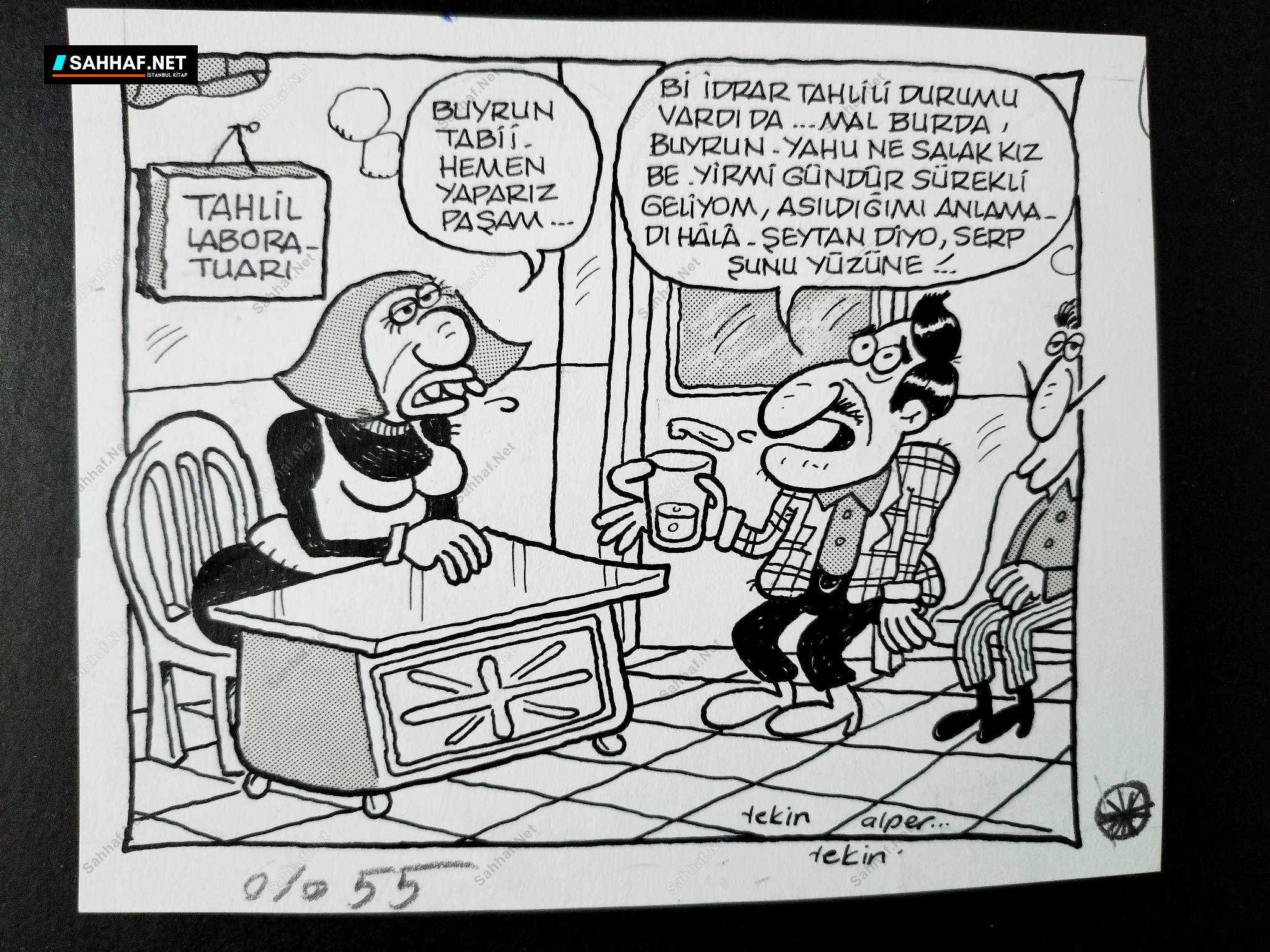 LABORATUAR KONULU ORİJİNAL KARİKATÜR 1 LABORATUAR KONULU ORİJİNAL KARİKATÜR