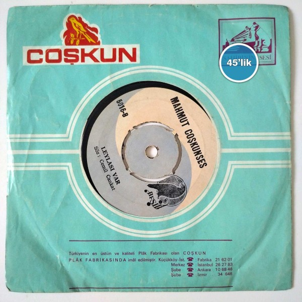 MAHMUT COŞKUNSES – Yaram Sızlar – Leylası Var – 45lik Plak - Sahhaf.Net
