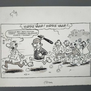HIRSIZ KONULU ORİJİNAL KARİKATÜR