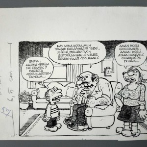 TERBİYE, KÜFÜR KONULU ORİJİNAL KARİKATÜR
