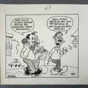CEP TELEFONU KONULU ORİJİNAL KARİKATÜR