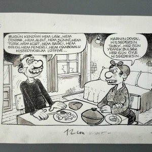 TOKLUK KONULU ORİJİNAL KARİKATÜR