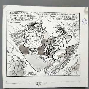 SİGARA, TİTİZLİK KONULU ORİJİNAL KARİKATÜR