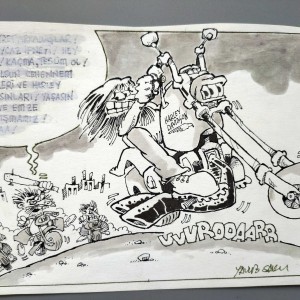 HARLEY DAVİDSON KONULU ORİJİNAL KARİKATÜR