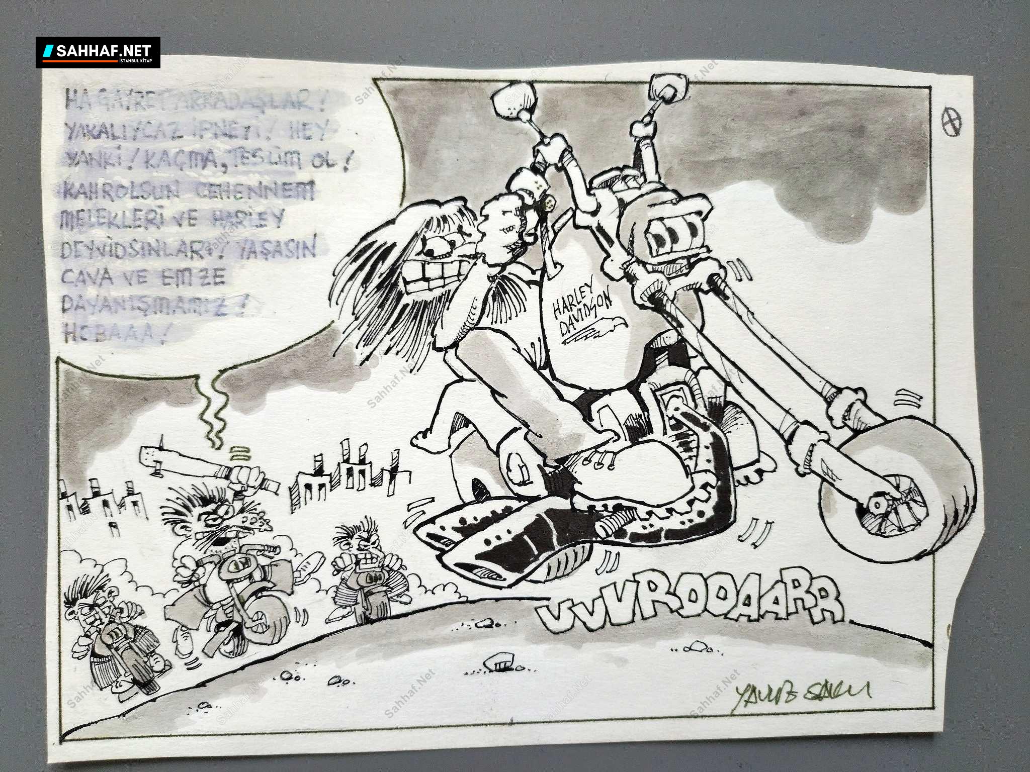 HARLEY DAVİDSON KONULU ORİJİNAL KARİKATÜR 1 HARLEY DAVİDSON KONULU ORİJİNAL KARİKATÜR