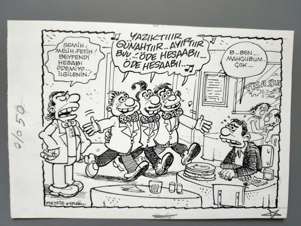 HESAP KONULU ORİJİNAL KARİKATÜR - Sahhaf.Net