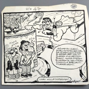 SÜPERMAN, CEP TELEFONU KONULU ORİJİNAL KARİKATÜR