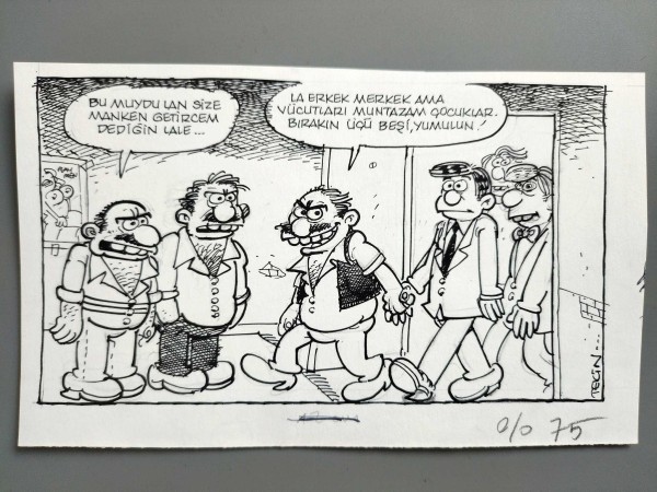 MANKEN KONULU ORİJİNAL KARİKATÜR - Sahhaf.Net