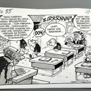 OKUL, ÖĞRETMEN, EĞİTİM KONULU ORİJİNAL KARİKATÜR