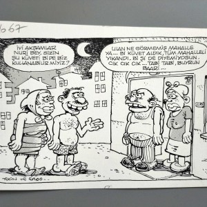 KOMŞULUK KONULU ORİJİNAL KARİKATÜR 2 KOMŞULUK KONULU ORİJİNAL KARİKATÜR