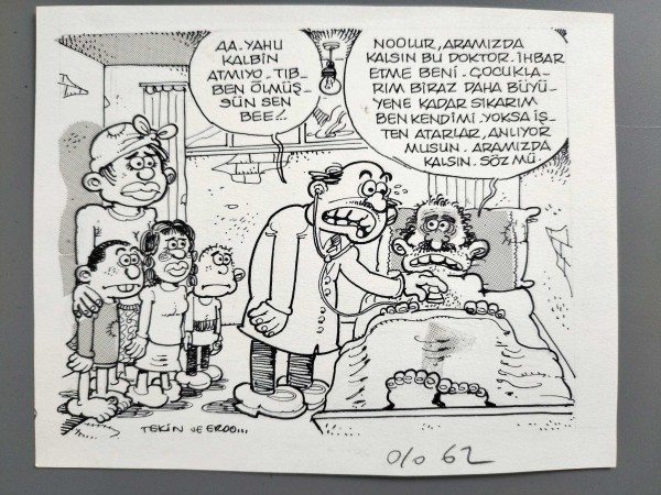 FAKİRLİK KONULU ORİJİNAL KARİKATÜR - Sahhaf.Net