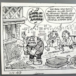 TEMEL ATMA TÖRENİ KONULU ORİJİNAL KARİKATÜR
