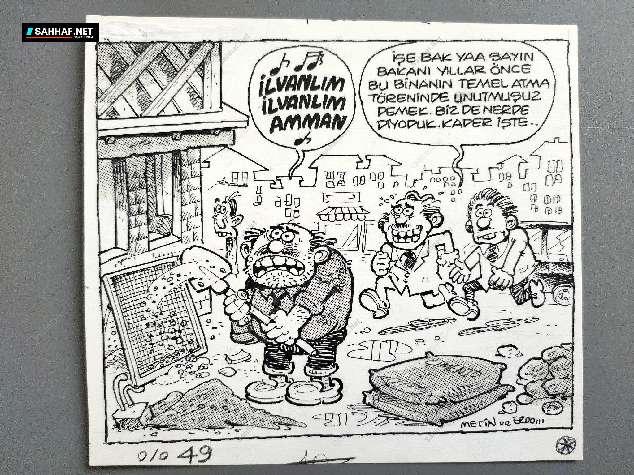 TEMEL ATMA TÖRENİ KONULU ORİJİNAL KARİKATÜR 1 TEMEL ATMA TÖRENİ KONULU ORİJİNAL KARİKATÜR