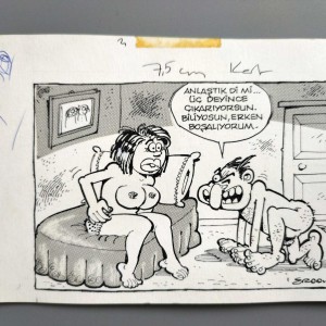 ERKEN BOŞALMA KONULU ORİJİNAL KARİKATÜR