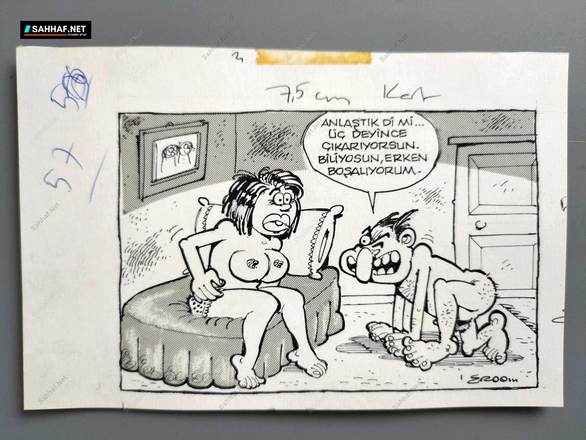 ERKEN BOŞALMA KONULU ORİJİNAL KARİKATÜR 1 ERKEN BOŞALMA KONULU ORİJİNAL KARİKATÜR