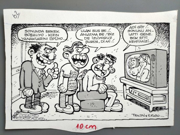 FİLM KONULU ORİJİNAL KARİKATÜR - Sahhaf.Net