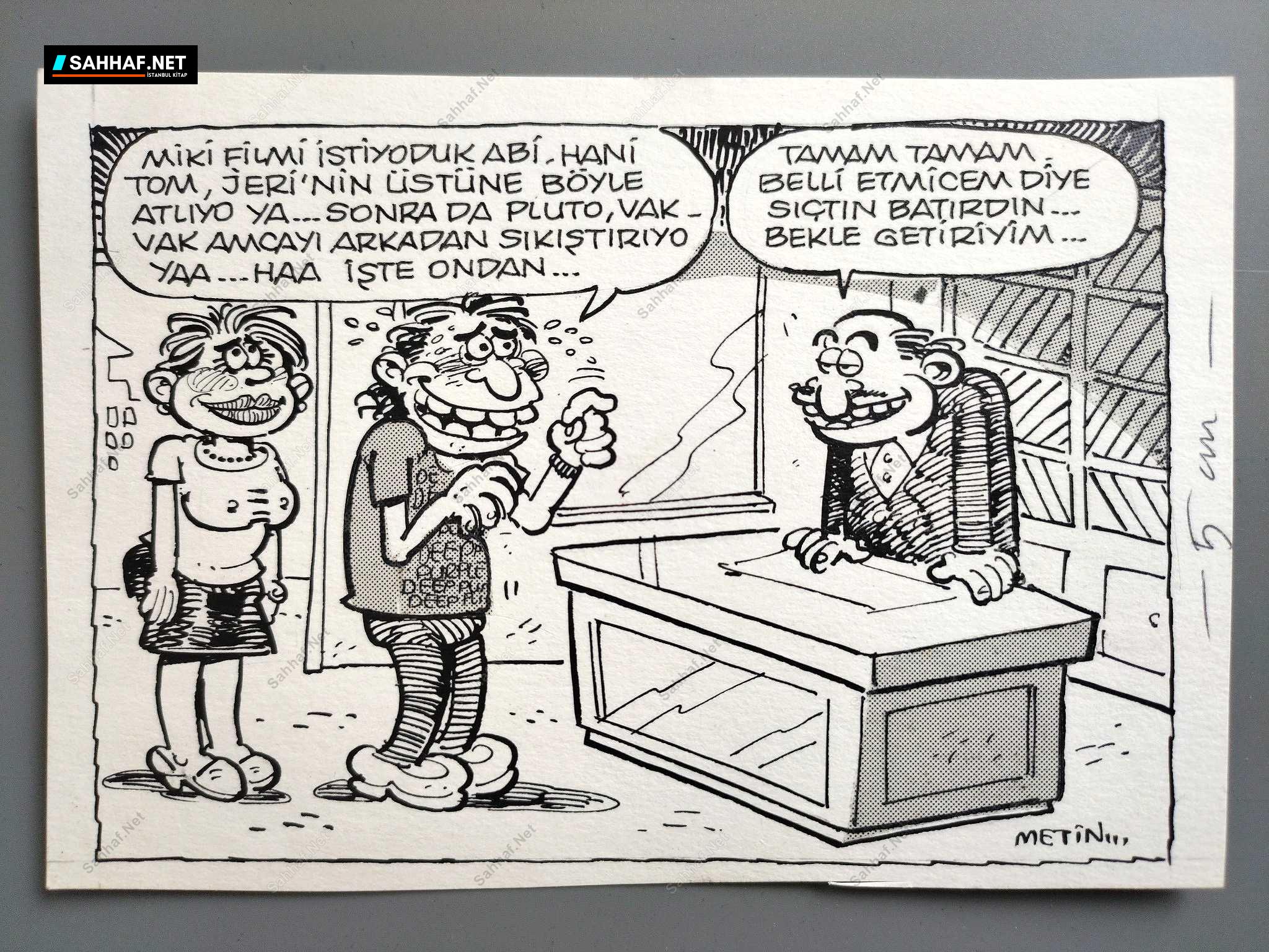 MİKİ FİLMİ KONULU ORİJİNAL KARİKATÜR 1 MİKİ FİLMİ KONULU ORİJİNAL KARİKATÜR