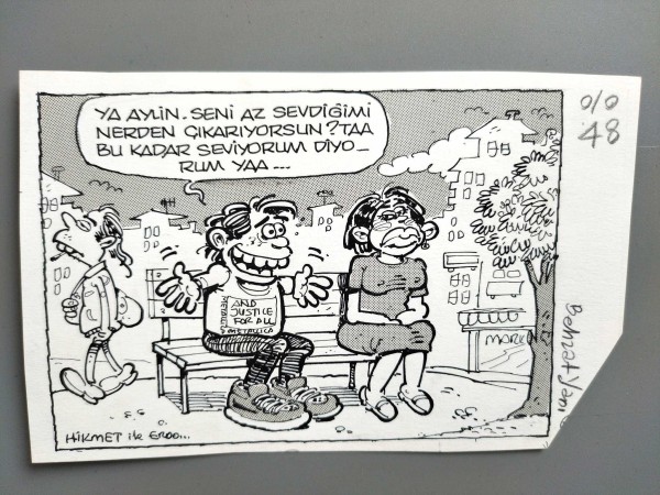 İLİŞKİLER KONULU ORİJİNAL KARİKATÜR - Sahhaf.Net